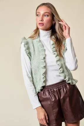 Ellianas Ruffled Vest - Mint