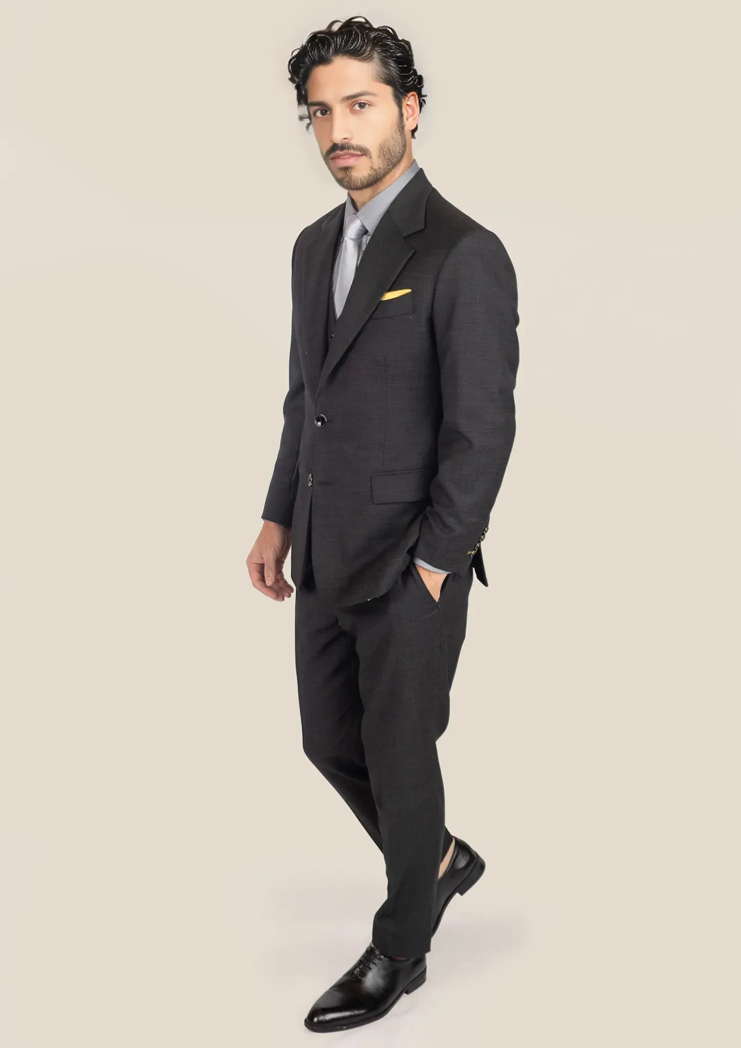 Ellis Black Pindot Suit