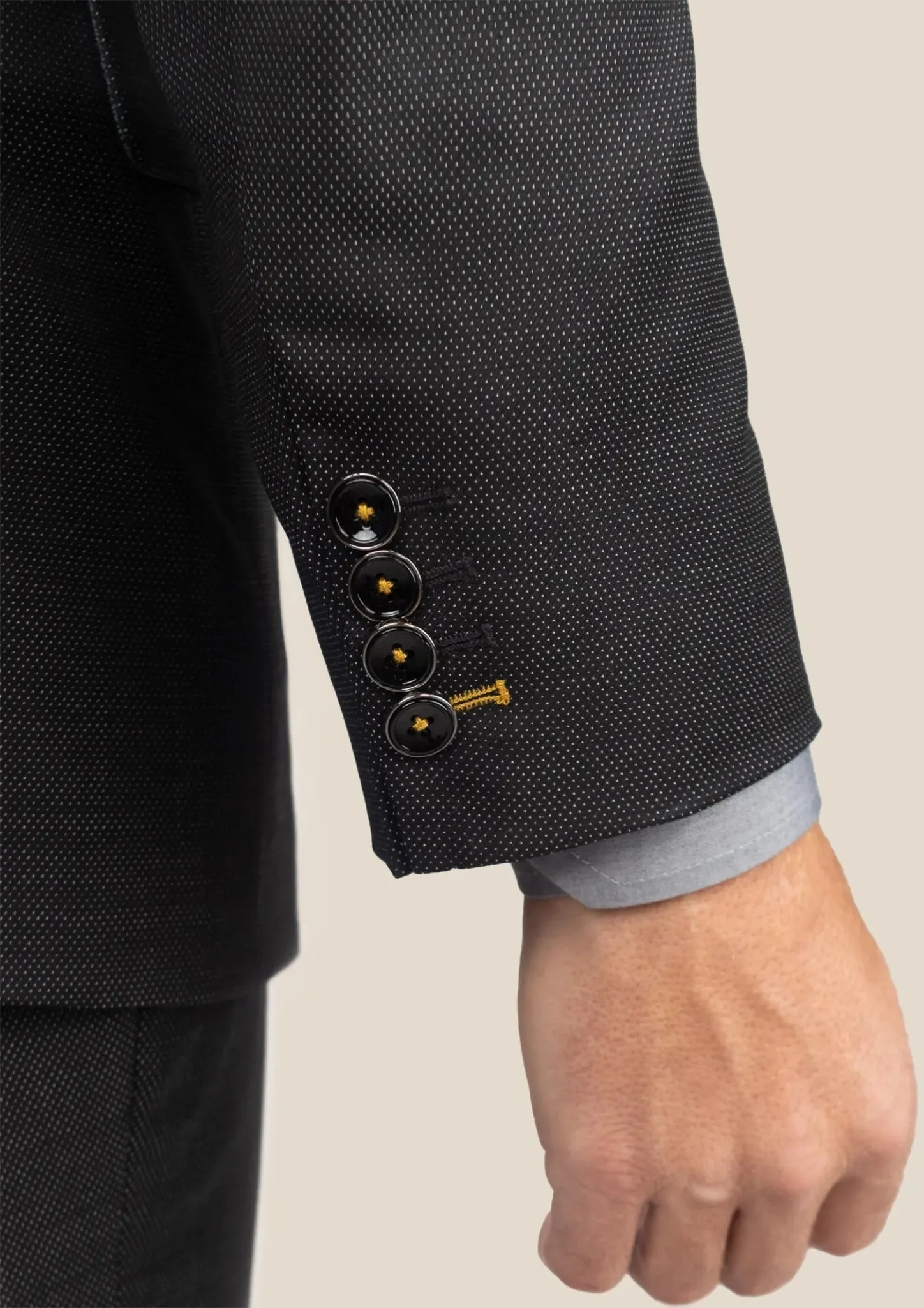 Ellis Black Pindot Suit