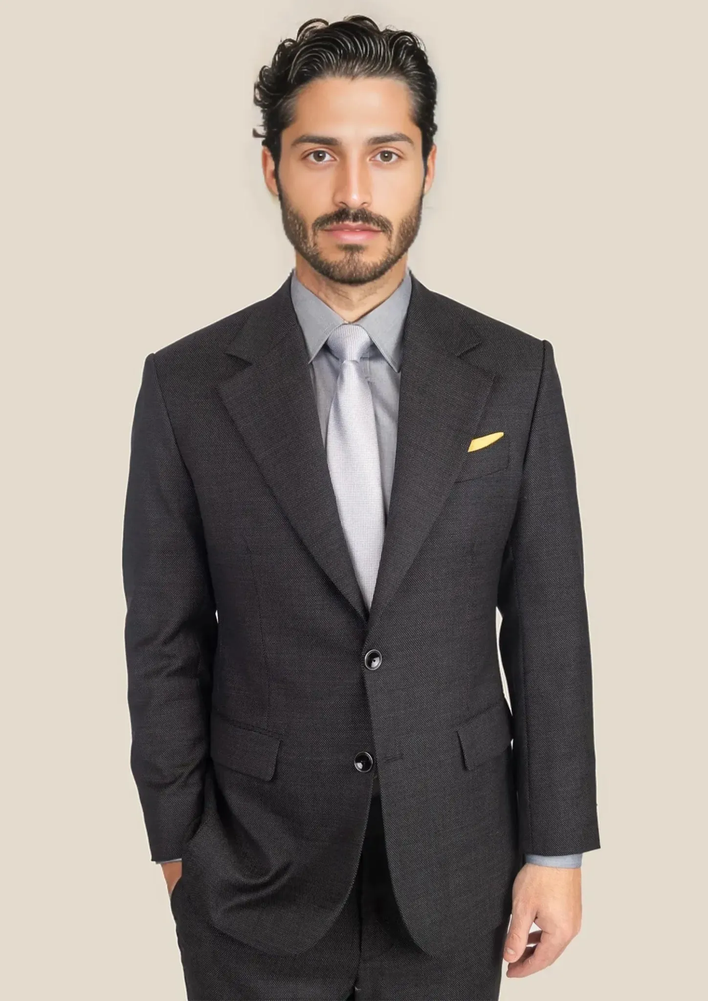 Ellis Black Pindot Suit