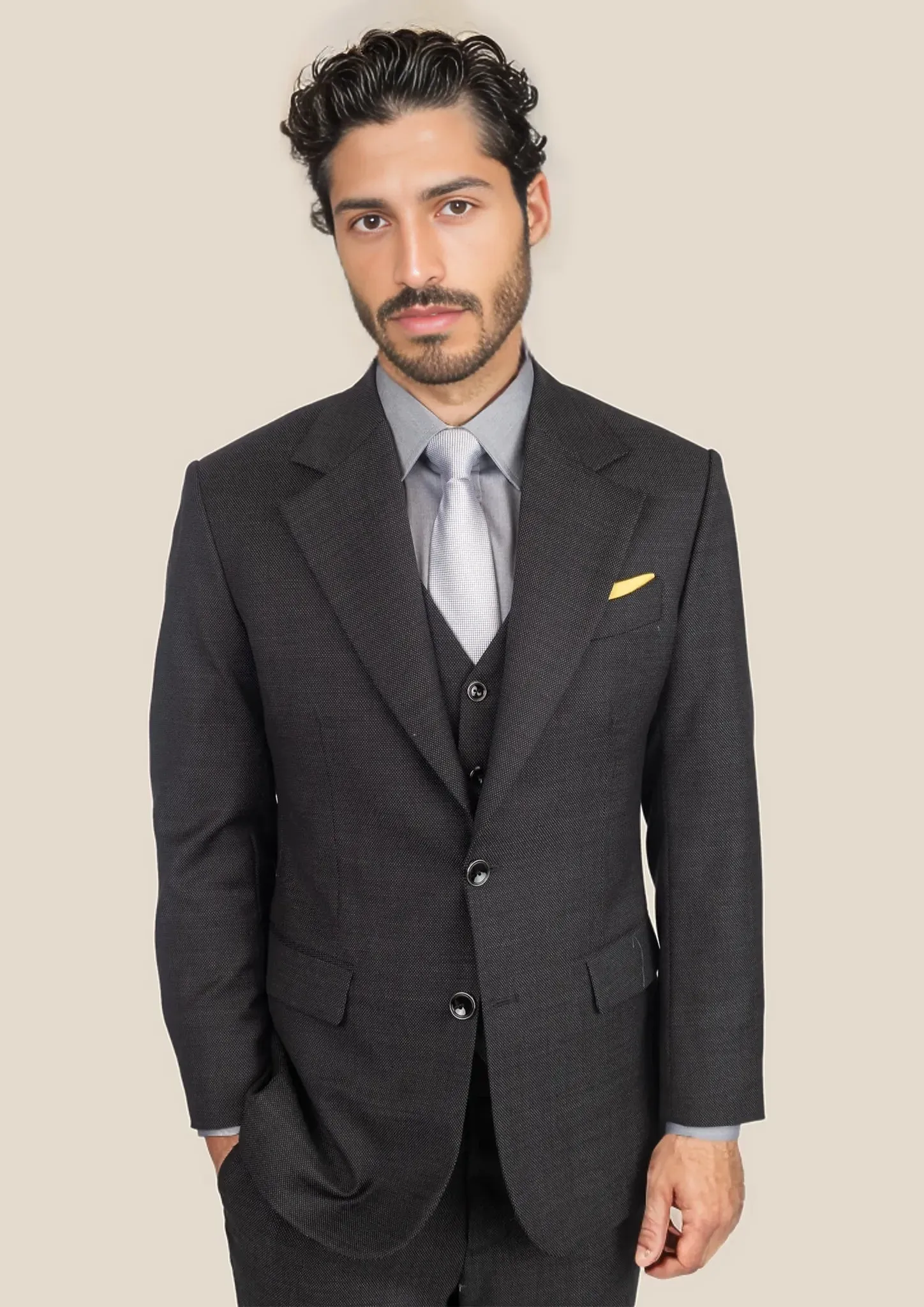 Ellis Black Pindot Suit