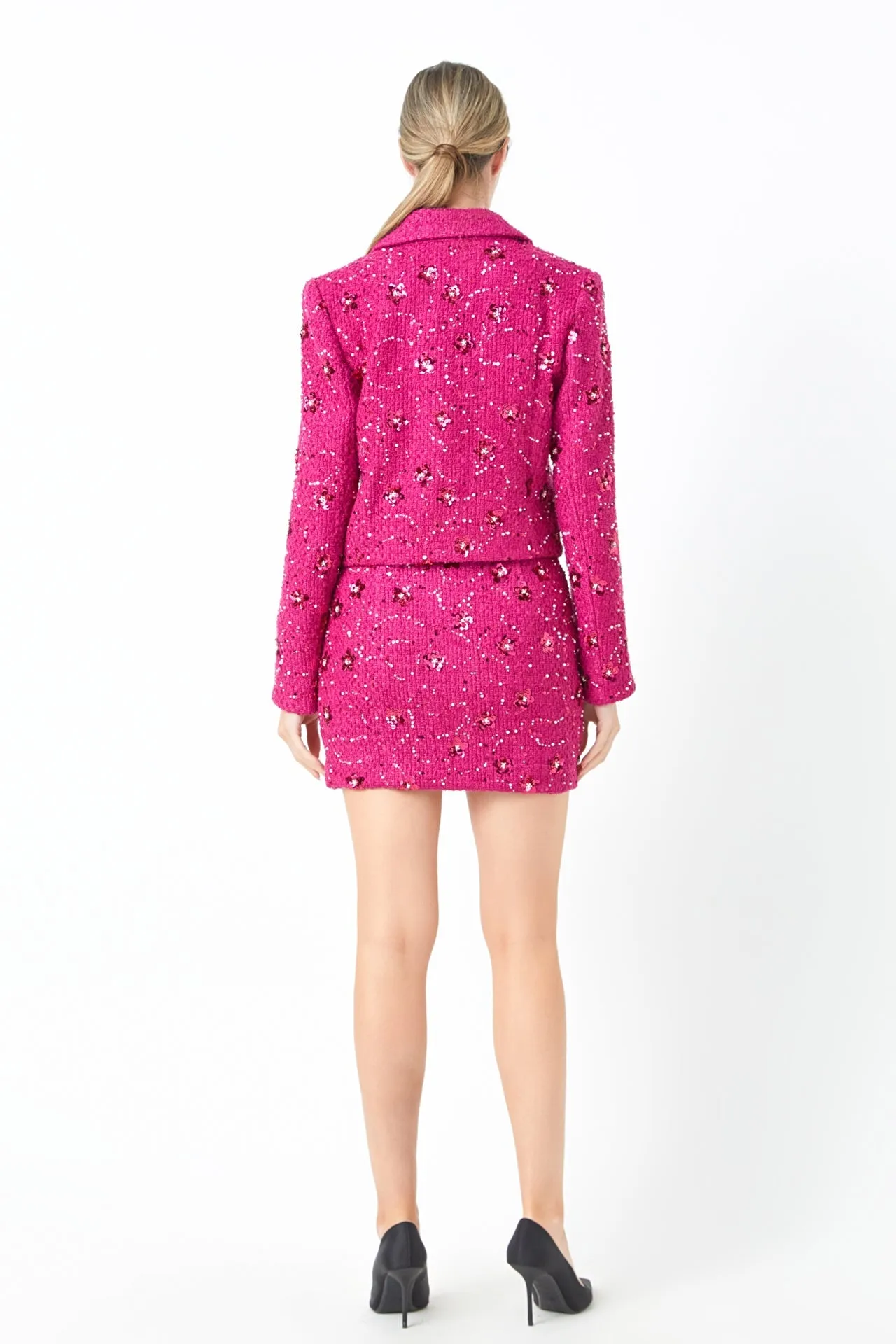 Endless Rose - Sequins Cropped Blazer