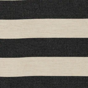 Fastnet Stripe Merino Wool Fabric Black sample