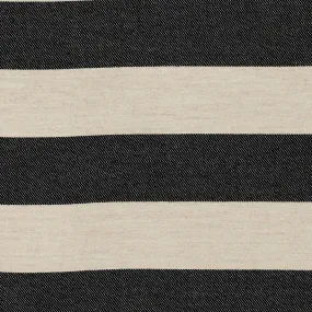 Fastnet Stripe Merino Wool Fabric Black