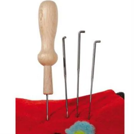 Felting Needle Set, 4 needles   1 Wooden Holder