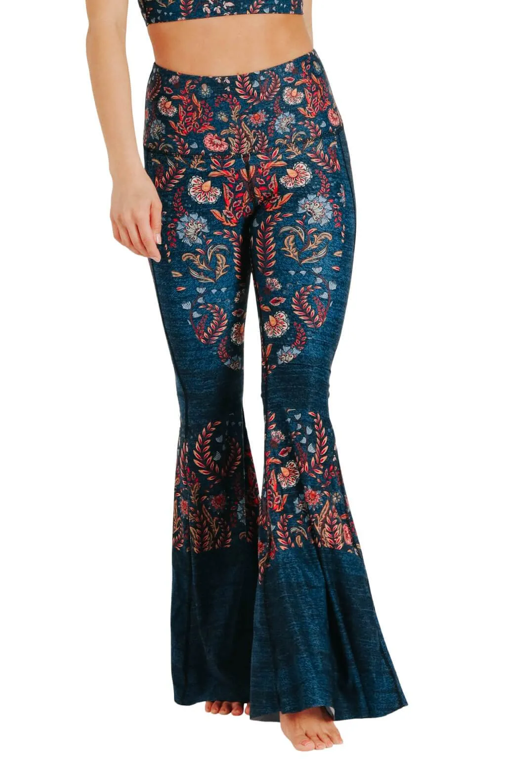 Festival Denim Printed Bell Bottoms