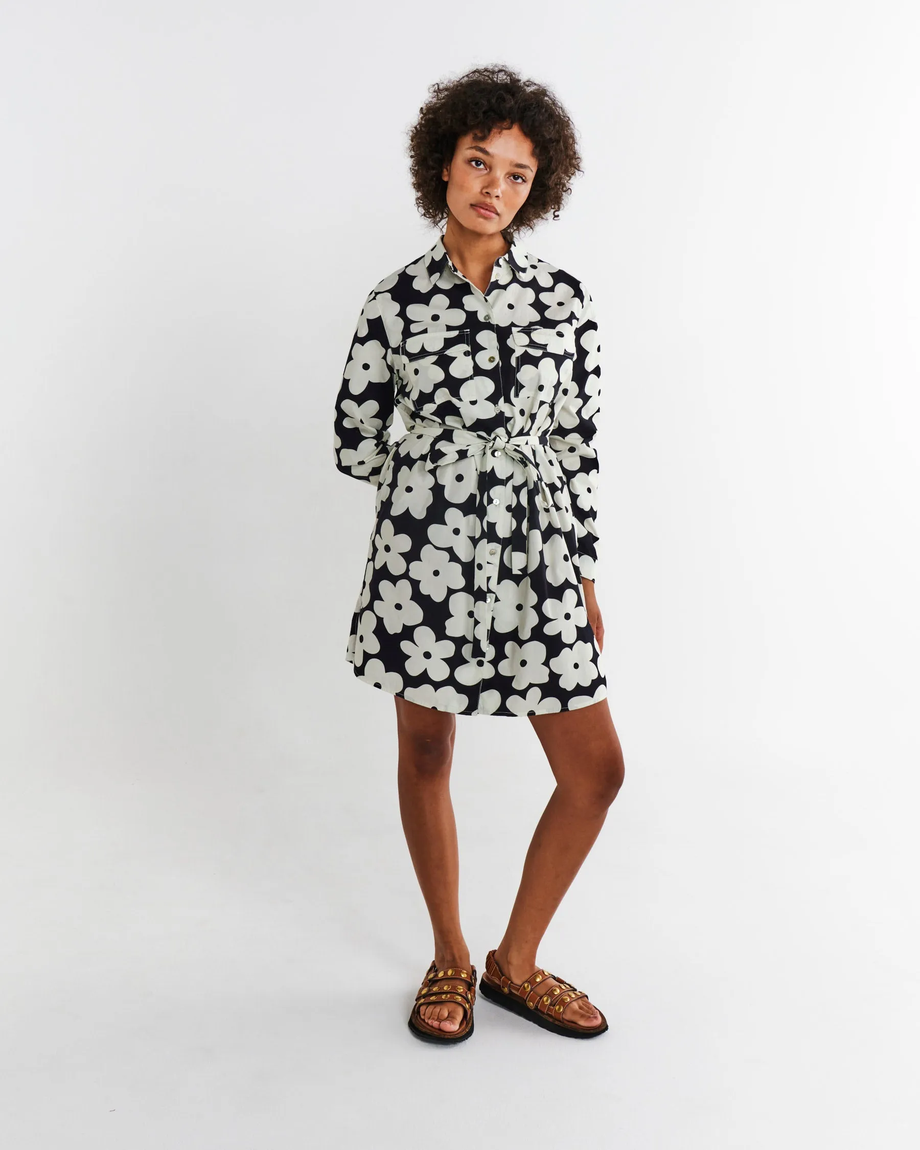 Flower Face Adult Sicilian Shirt Dress