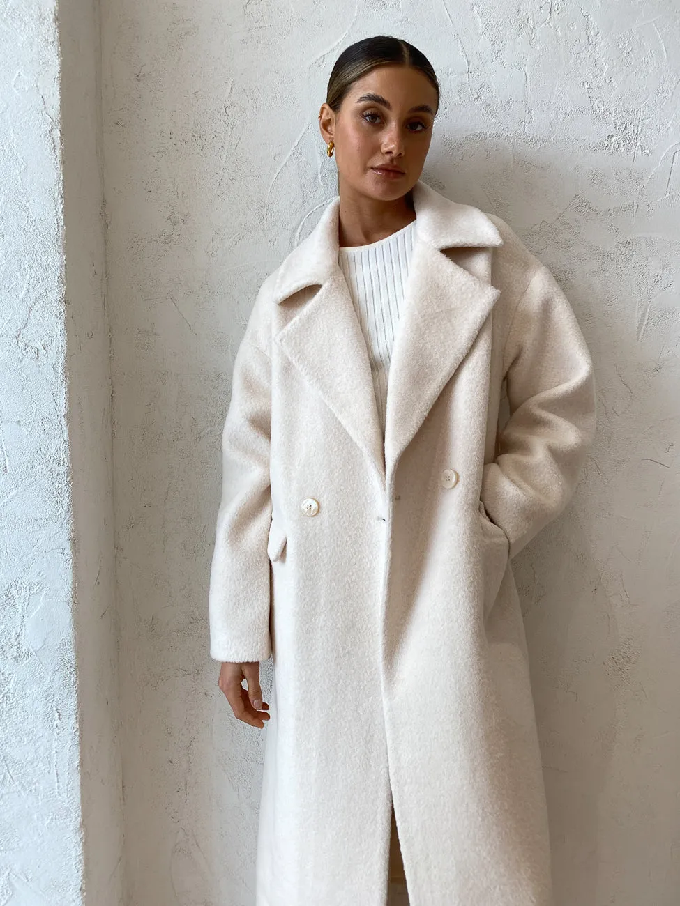 Friends with Frank The Clementine Coat in Winter White