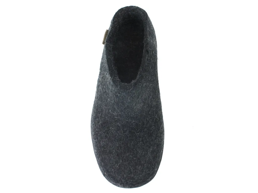 Glerups Slippers Charcoal Rubber Sole