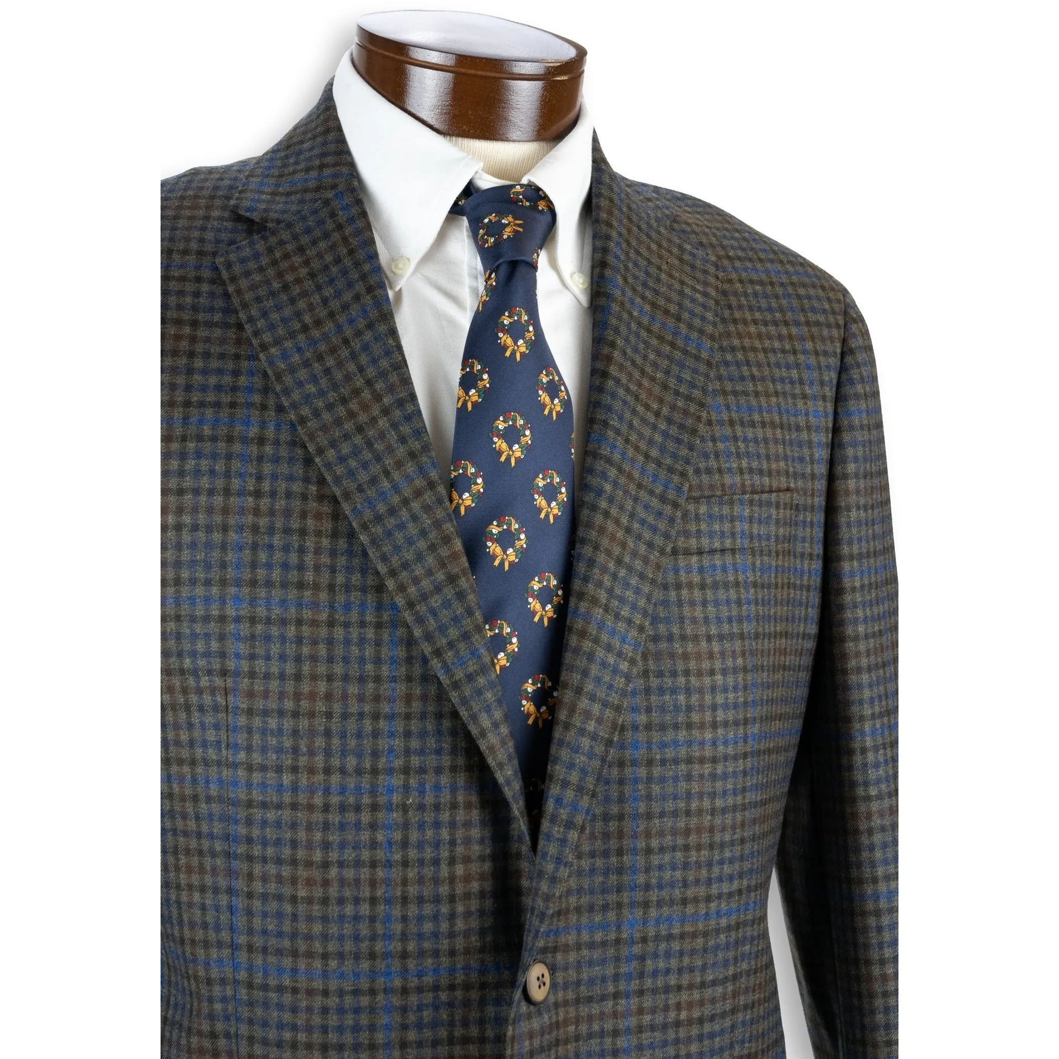 Green Multi Check Superfine Merino Wool Loro Piana Sport Coat