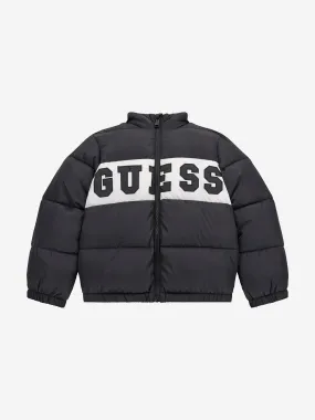 Guess Boys Hooded Puffer Jacket in Black