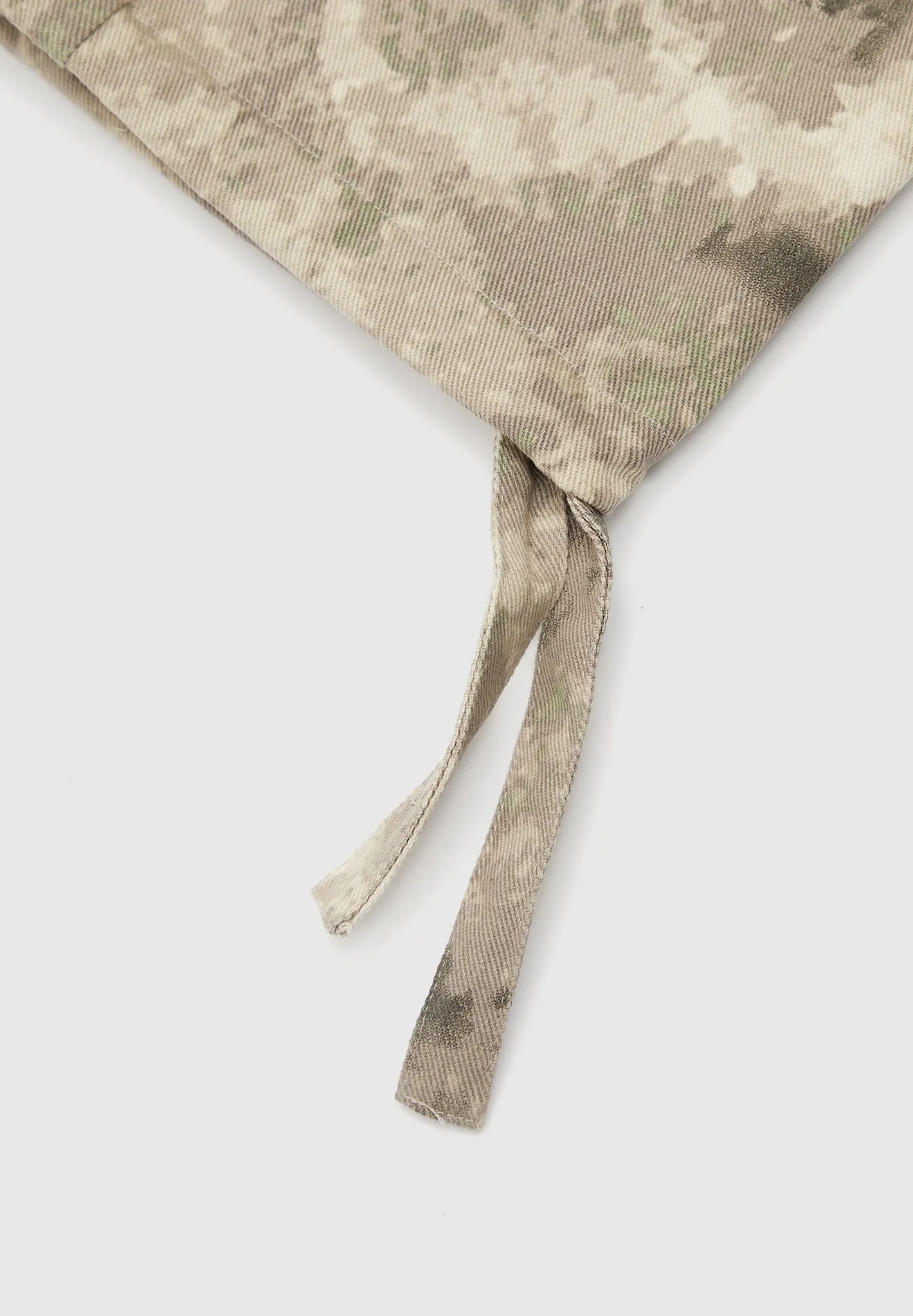 High Waisted Camo Cargo Pants - Beige