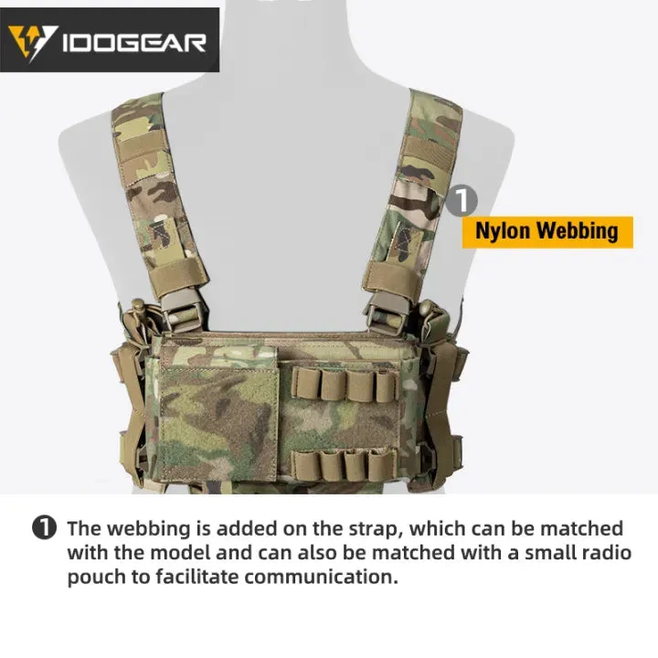 IDOGEAR MK3 Tactical Chest Rig Modular Lightweight Hunting Vest Full Set 5.56 Mag Pouch