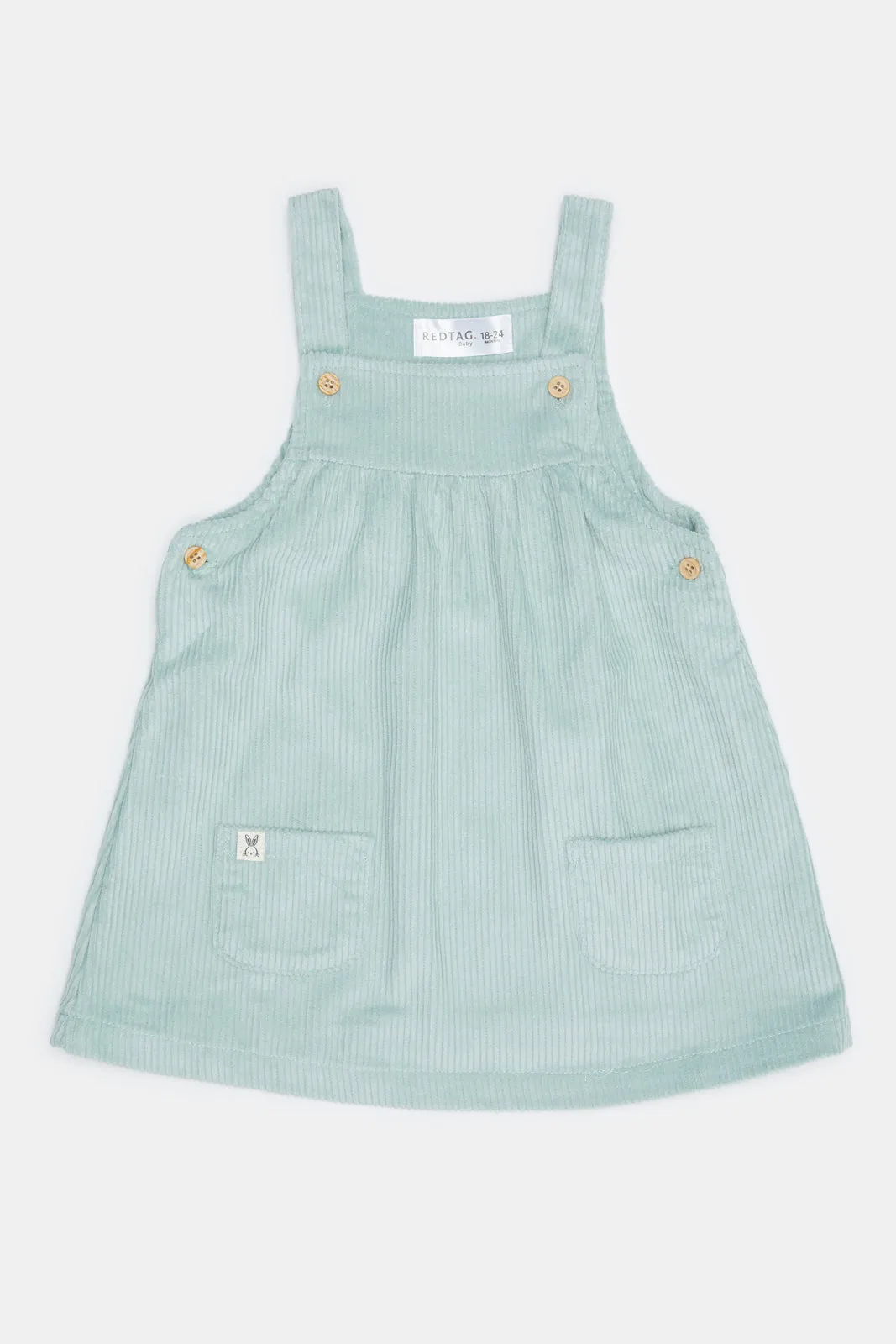 Infant Girls Blue Dungaree Dress With T Shirt (2 Piece)