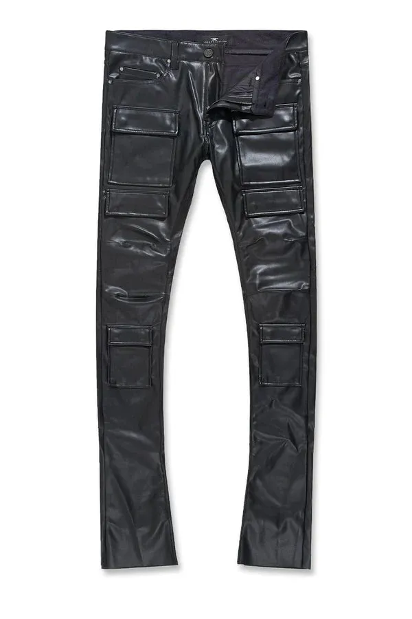 JORDAN CRAIG ROSS STACKED THRILLER CARGO LEATHER PANTS MULTI COLORS