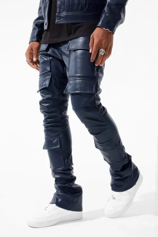 JORDAN CRAIG ROSS STACKED THRILLER CARGO LEATHER PANTS MULTI COLORS