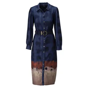 K Design Shirt Dress Denim Blue