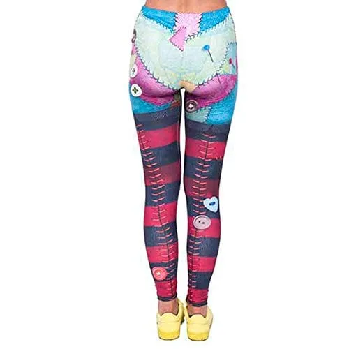 Kanora 3D Patches Seamless Workout Leggings - Women’s Pink Printed Yoga Leggings, Tummy Control Running Pants (Patch, One Size)