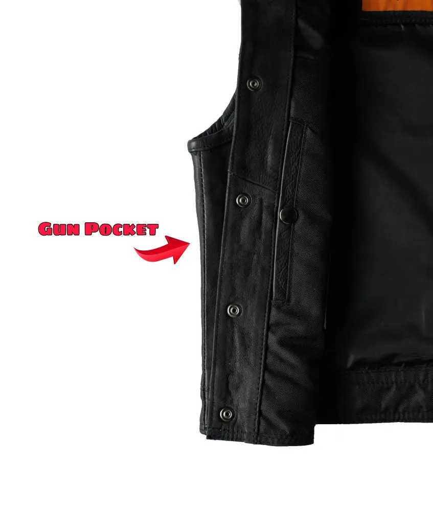 Kids Motorcycle Club Vest Premium Cowhide Leather