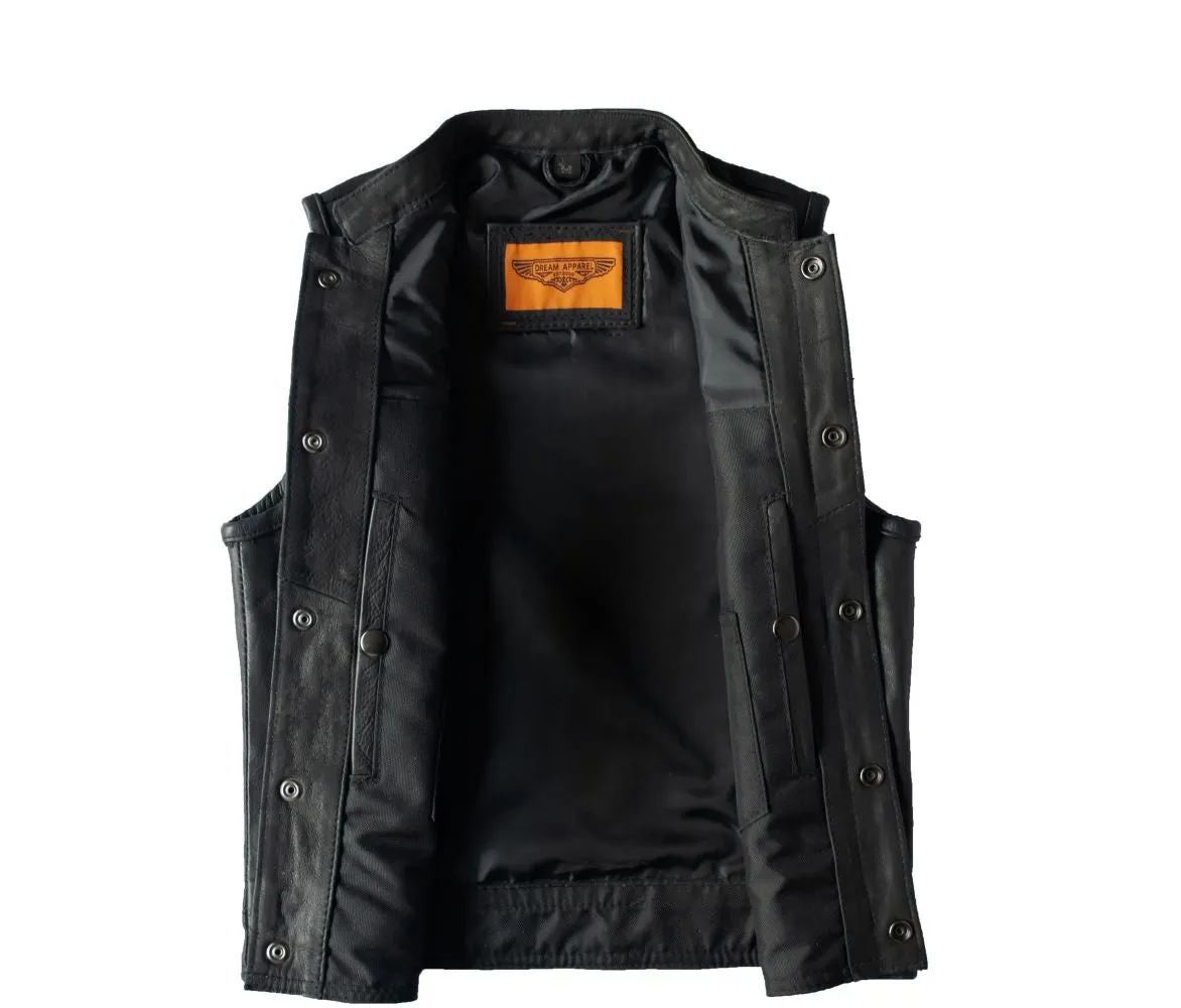 Kids Motorcycle Club Vest Premium Cowhide Leather