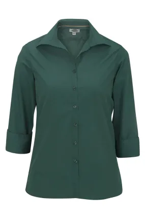 Ladies' 3/4 Sleeve Poplin - Hunter