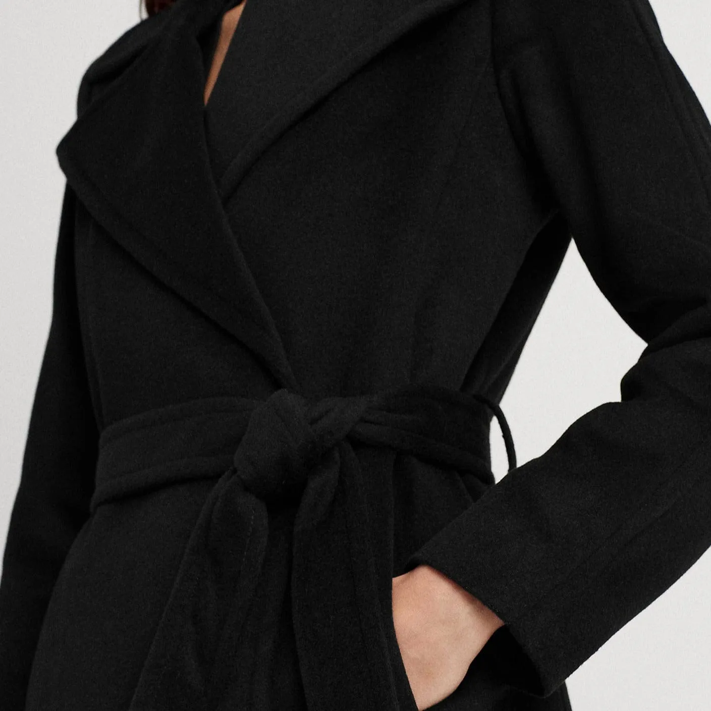 Lauren Ralph Lauren Belted Wool-Blend Wrap Coat