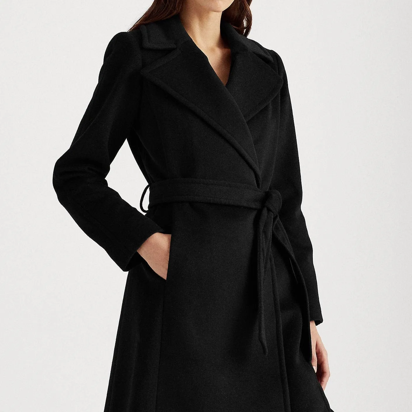 Lauren Ralph Lauren Belted Wool-Blend Wrap Coat