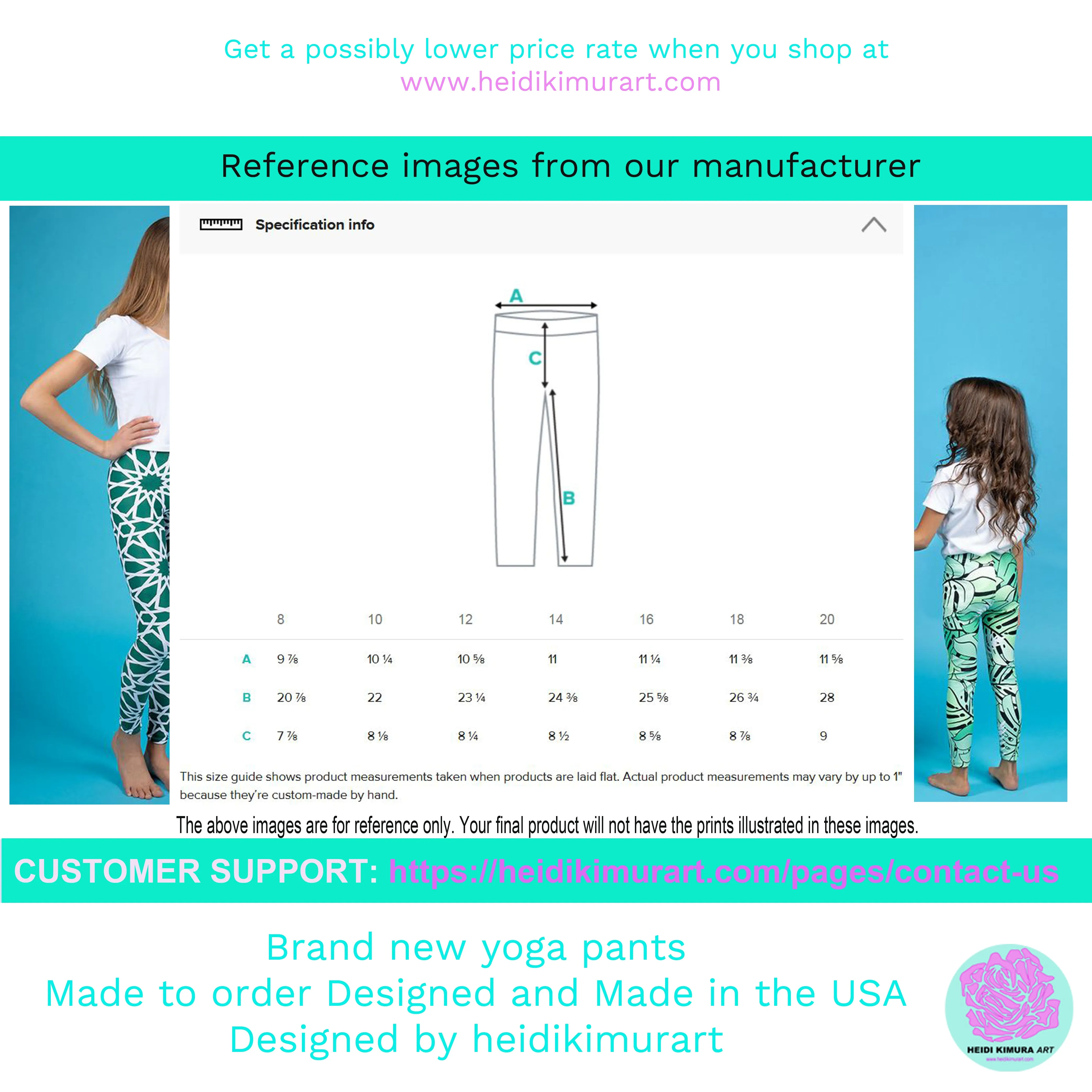 Light Pastel Blue Solid Color Premium Youth Leggings Workout Tights - Made in USA/EU