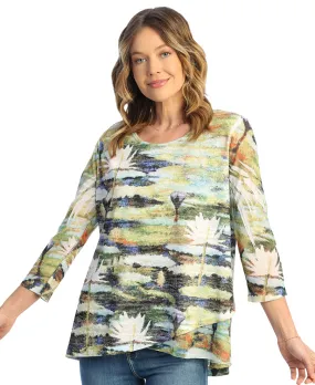 Lily Pond Burnout Sublimation Tunic With Mesh Contrast