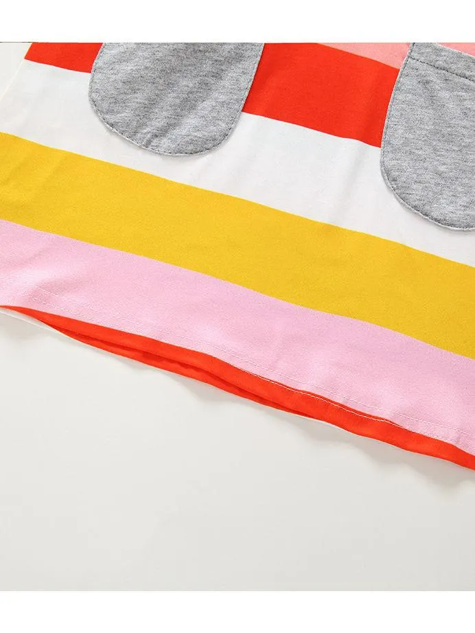 Little Girl Rainbow Stripe Shift Dress