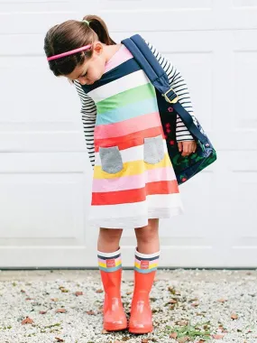 Little Girl Rainbow Stripe Shift Dress