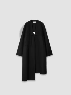 Long Asymmetrical Coat - Black