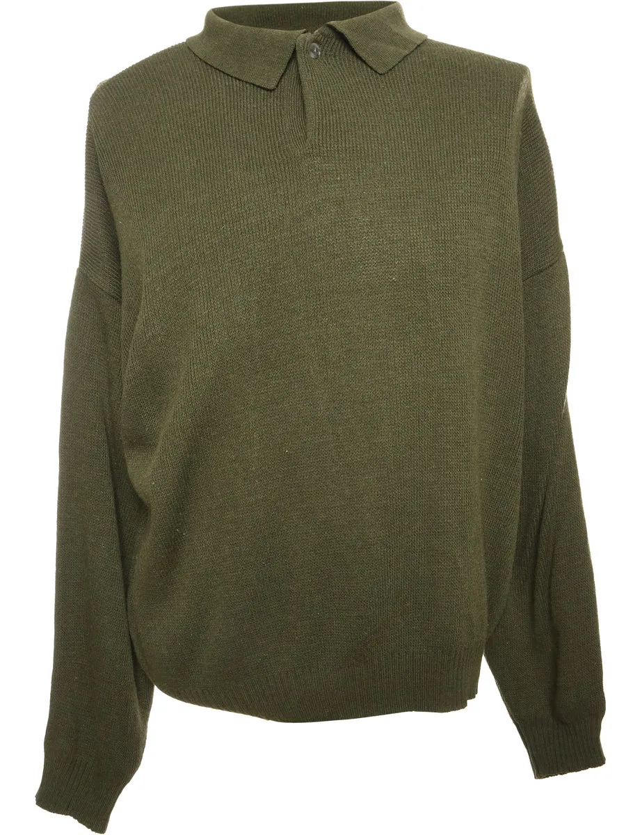 Long Sleeved Olive Green Jumper - M