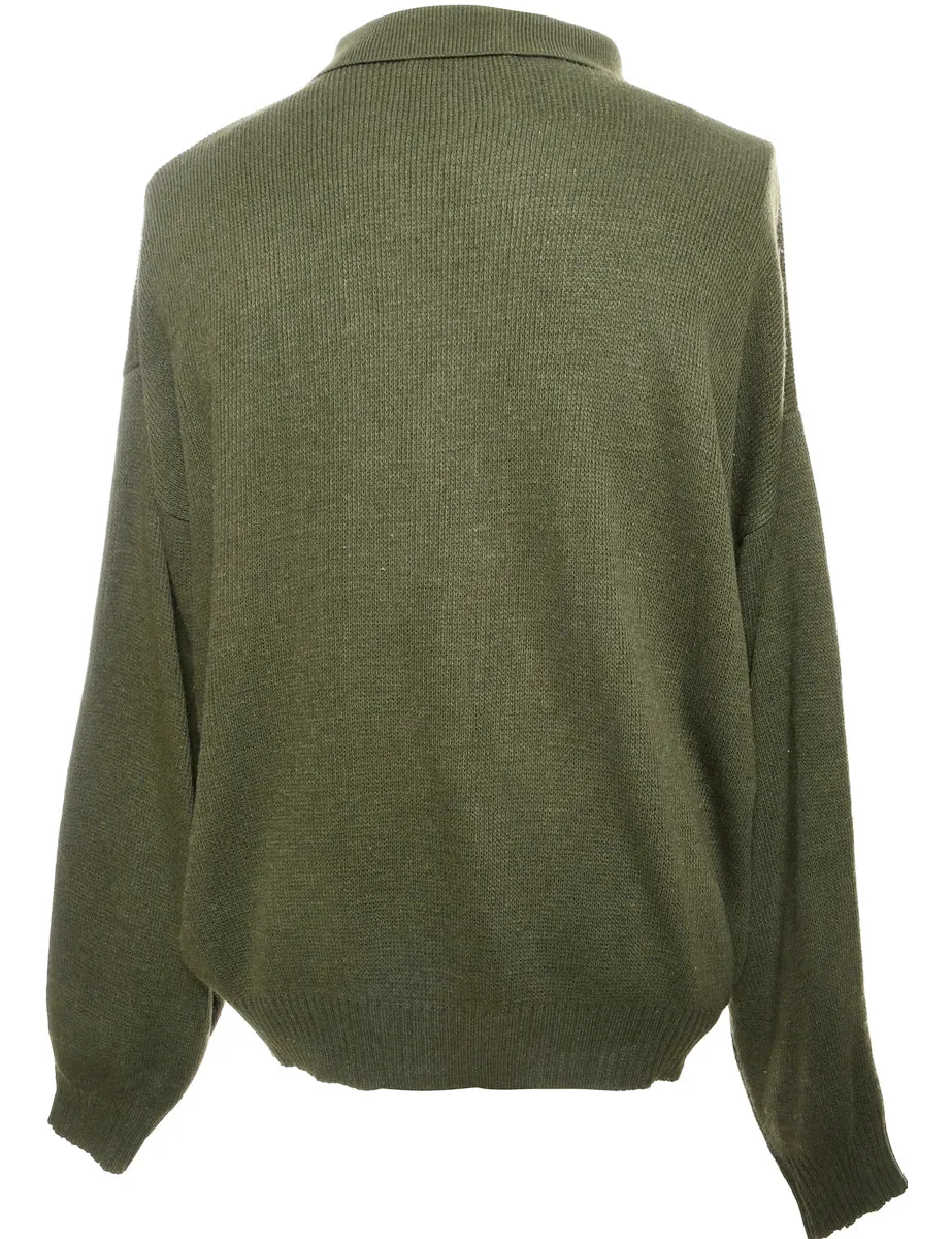 Long Sleeved Olive Green Jumper - M