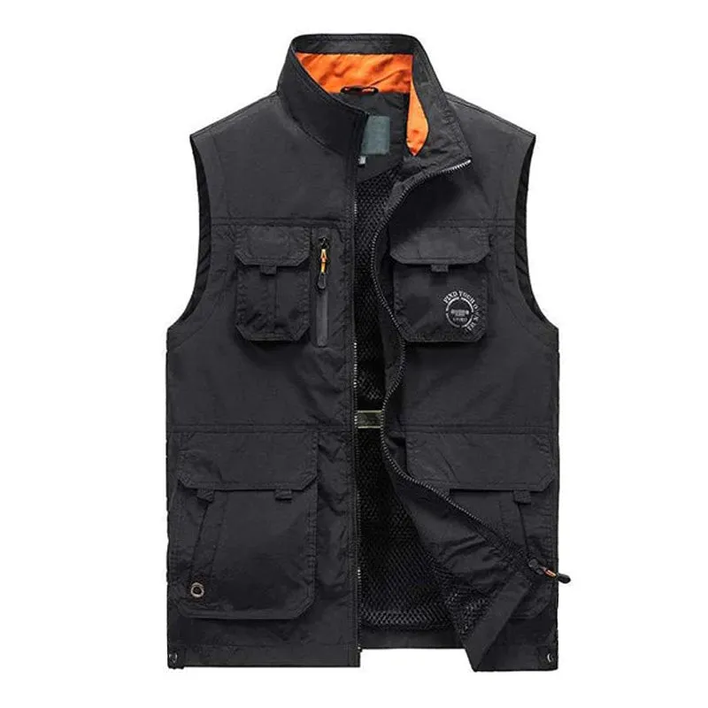 LOOSE STAND COLLAR VEST