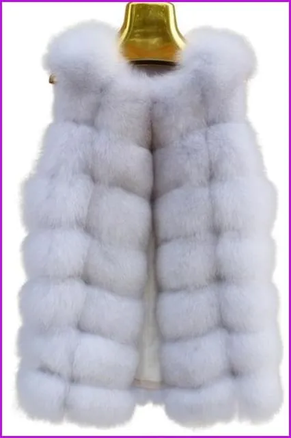 Luxury O-Neck Fox Fur Gilet 70CM DO967