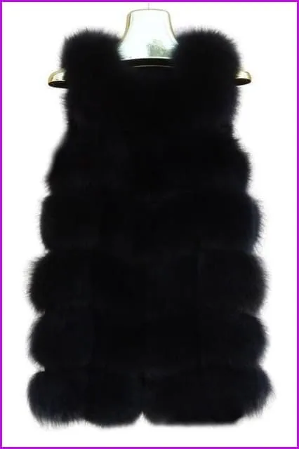 Luxury O-Neck Fox Fur Gilet 70CM DO967