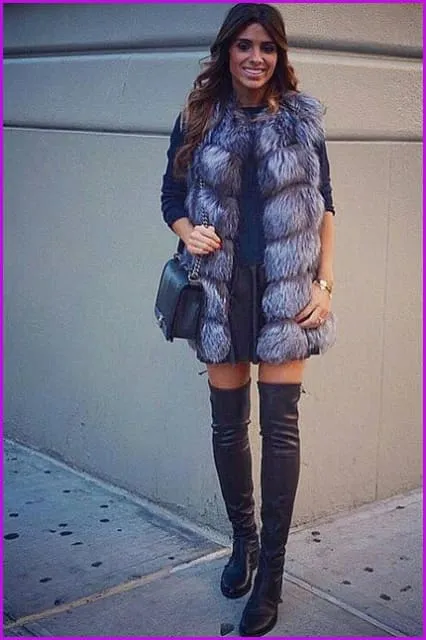 Luxury O-Neck Fox Fur Gilet 70CM DO967