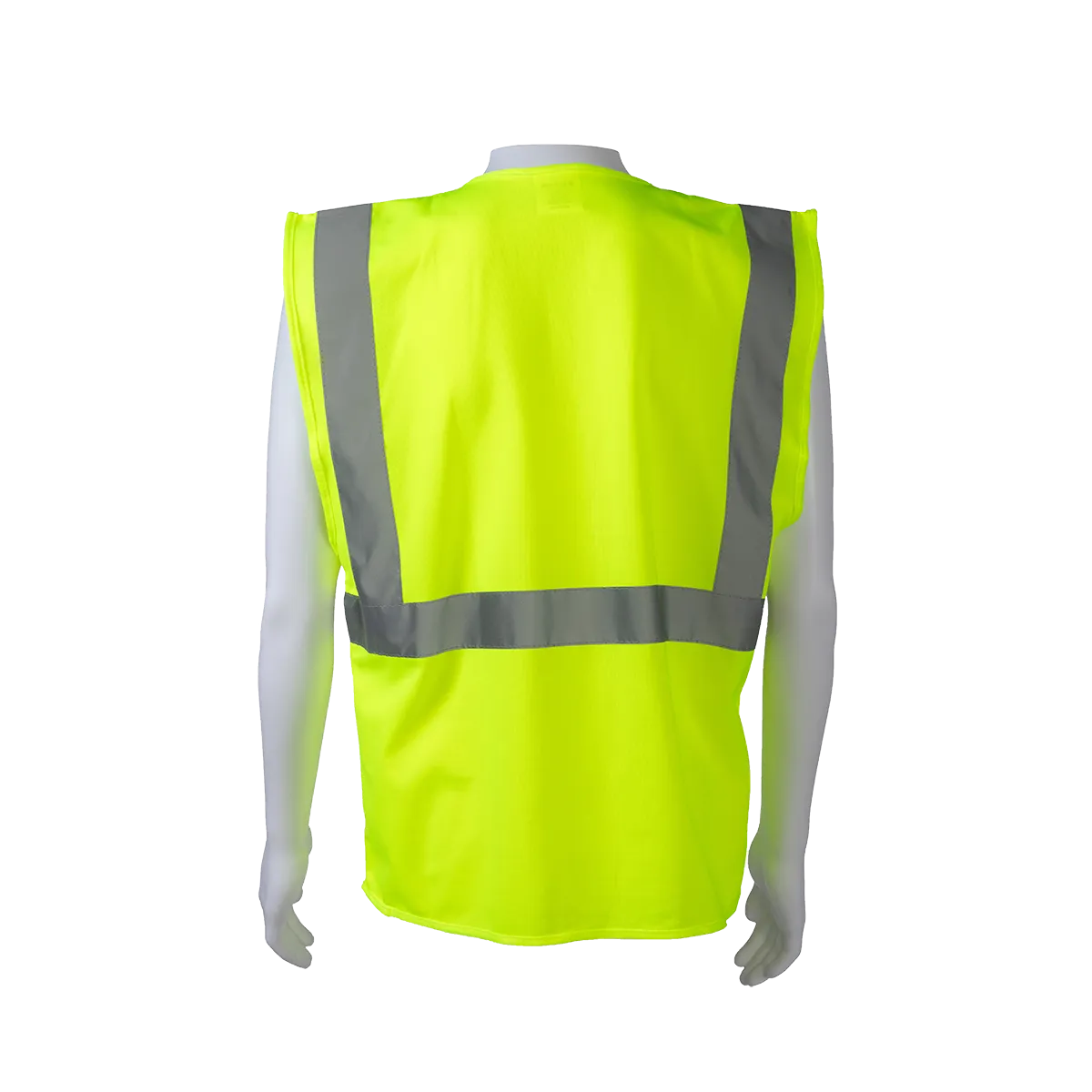 LV2-EC ANSI/ISEA 107-2020 CLASS 2 Economy Lime Solid Safety Vests Hook & Loop Closure