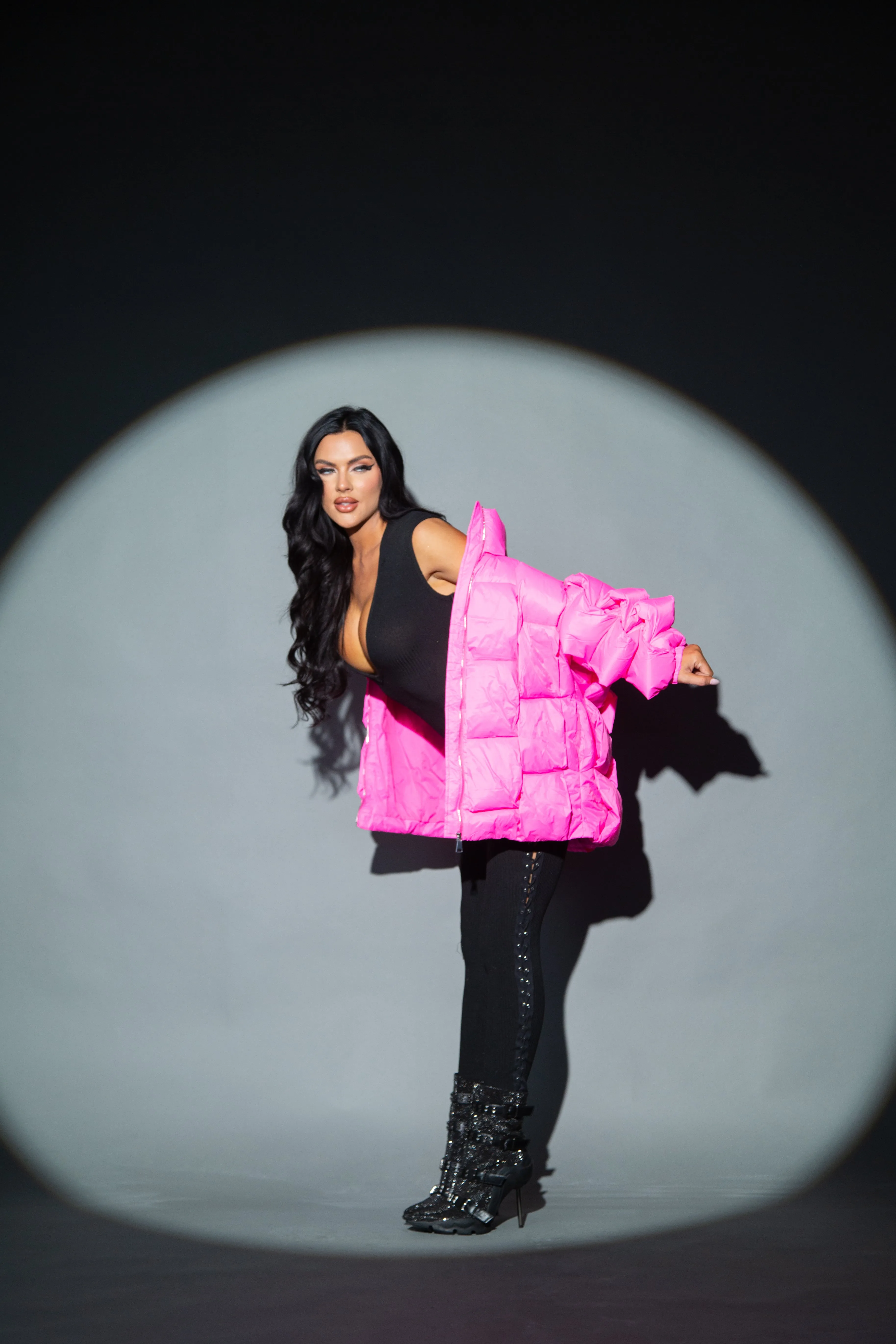 LYKKE HOT PINK PUFFER JACKET