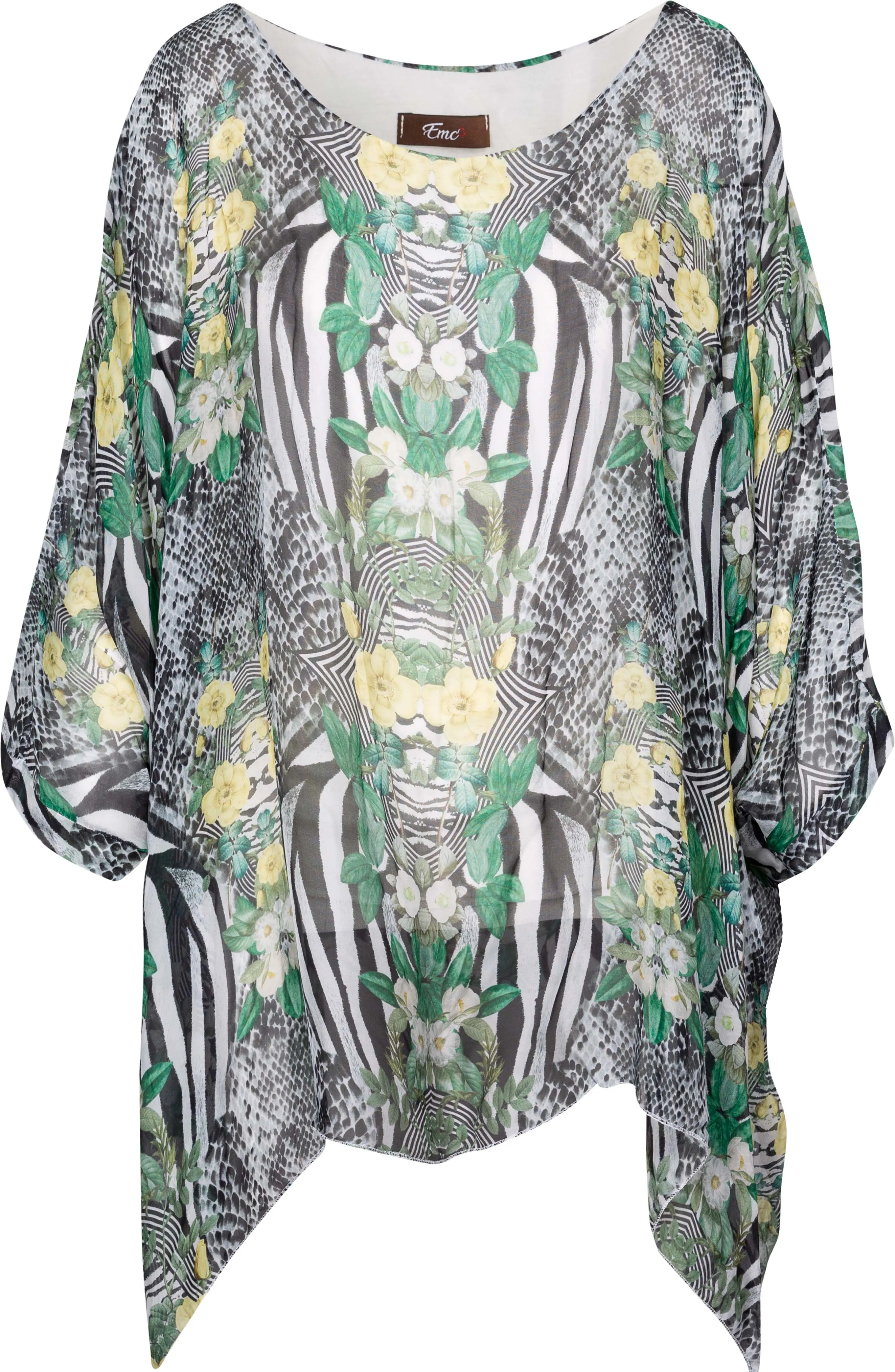 M Made in Italy - Mix Print Kimono Sleeve Tunic