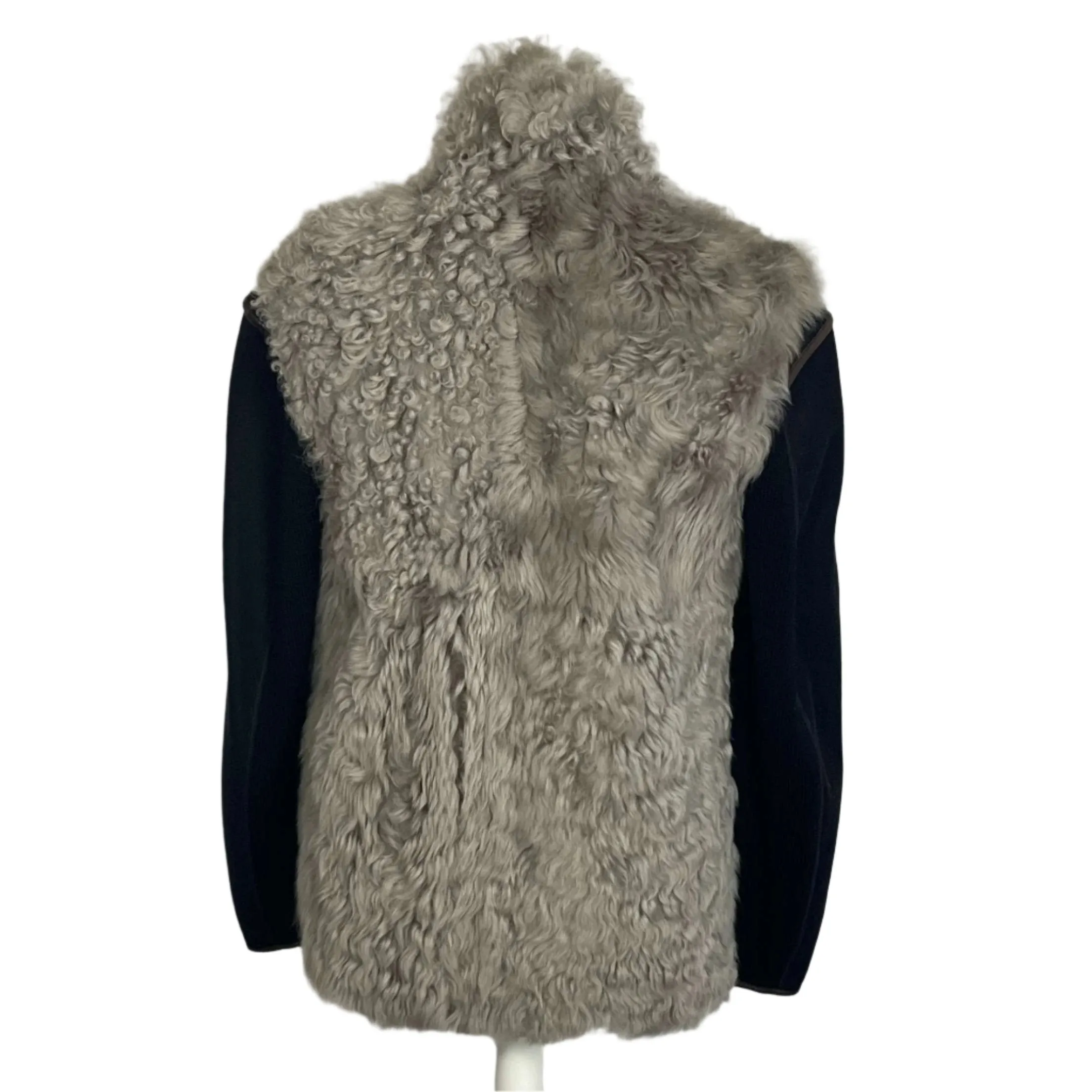 Marni Black & Pearl Lamb Shearling Zippered Jacket XS