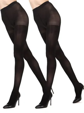 MeMoi Solid 2-pair Control Top Microfiber Tights