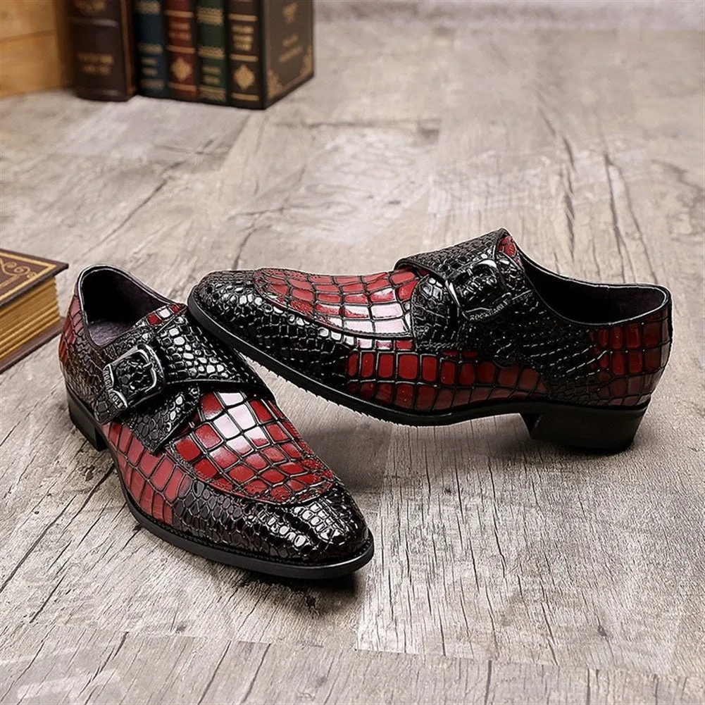 Men Black Formal Monk Strap Dress Shoes