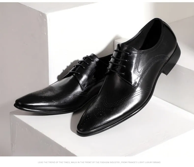 Men Wing Tip Lace Up Oxford Formal Shoes