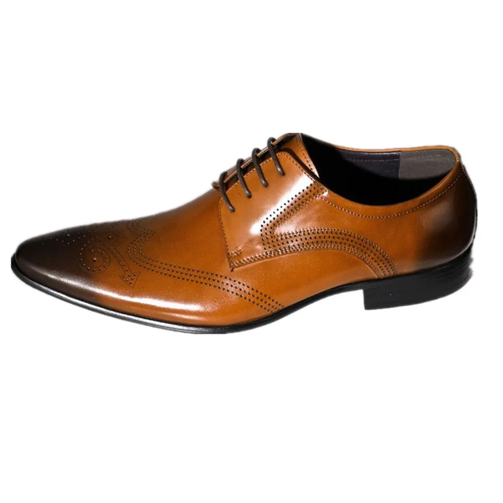 Men Wing Tip Lace Up Oxford Formal Shoes