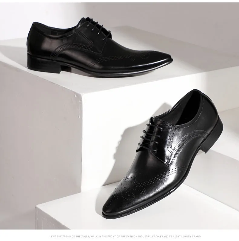 Men Wing Tip Lace Up Oxford Formal Shoes