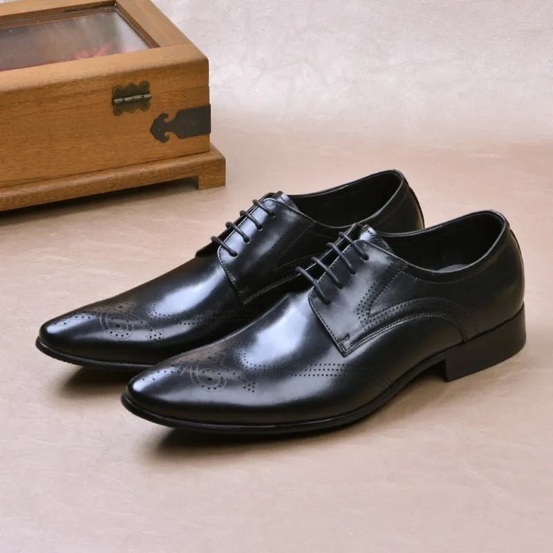 Men Wing Tip Lace Up Oxford Formal Shoes