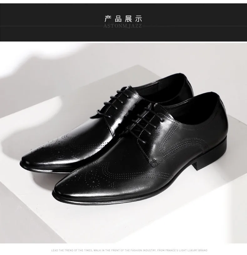 Men Wing Tip Lace Up Oxford Formal Shoes