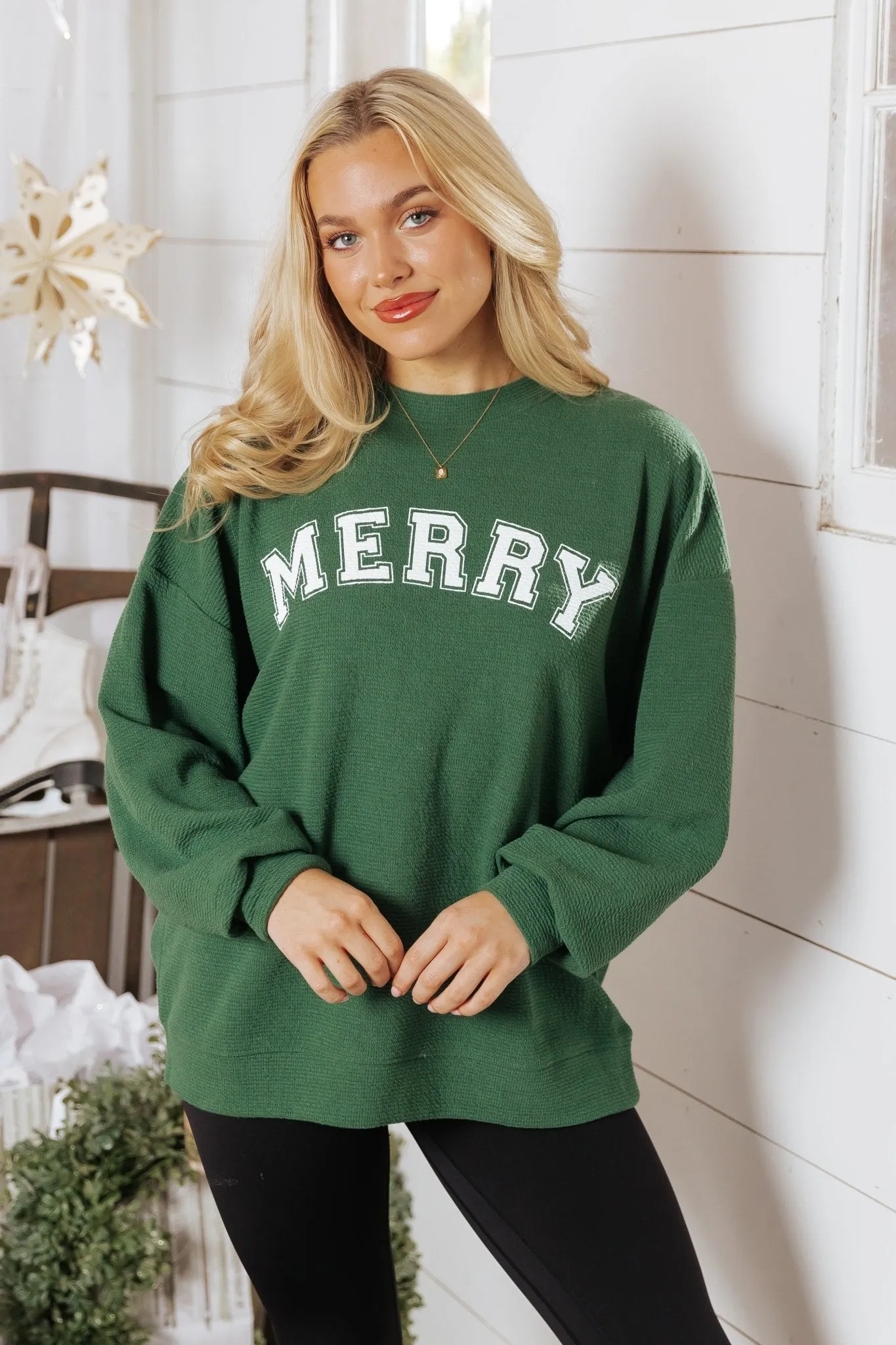 Merry Green Graphic Sweatshirt - FINAL SALE